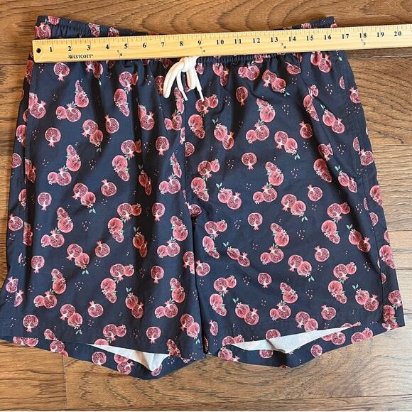Wallin & Bros Pomegranate Print Swim Trunks Mens Drawstring Casual Shorts - Picture 6 of 12